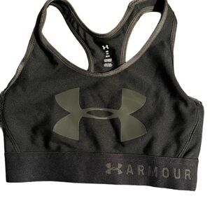 Under Armour Sports Bra XS, Black Mid Keyhole
